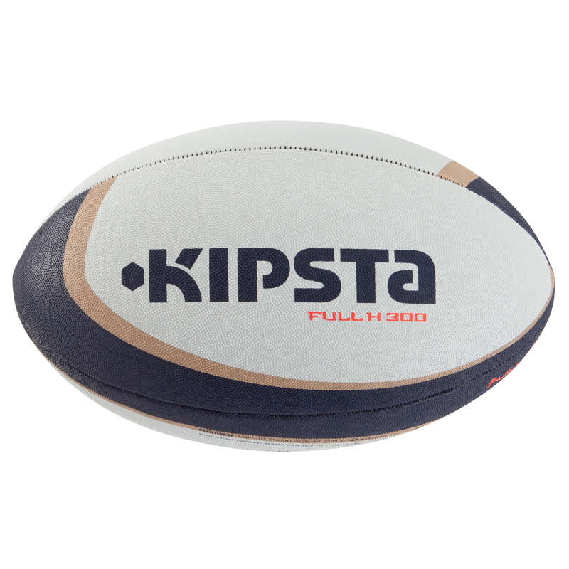 OFFLOAD R300 Size 4 Rugby Ball White/Brown Decathlon