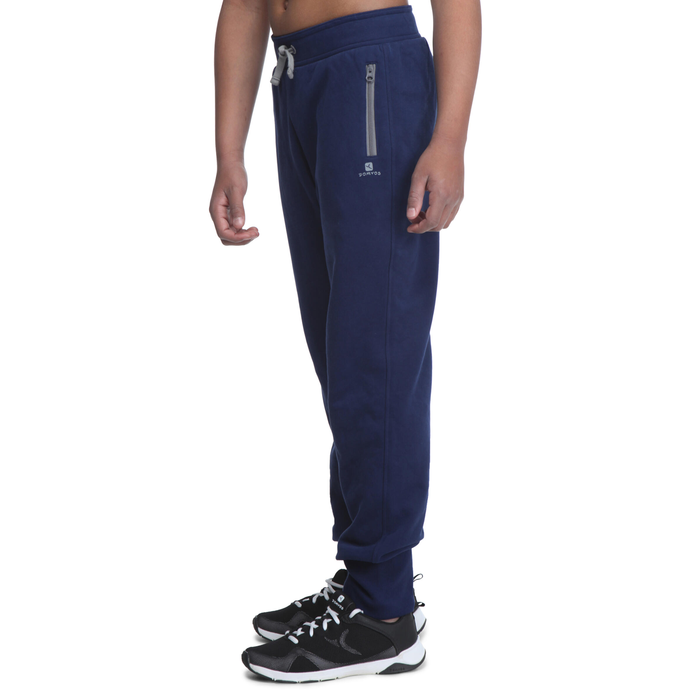 Pantalon chaud slim Gym garcon bleu marine Decathlon