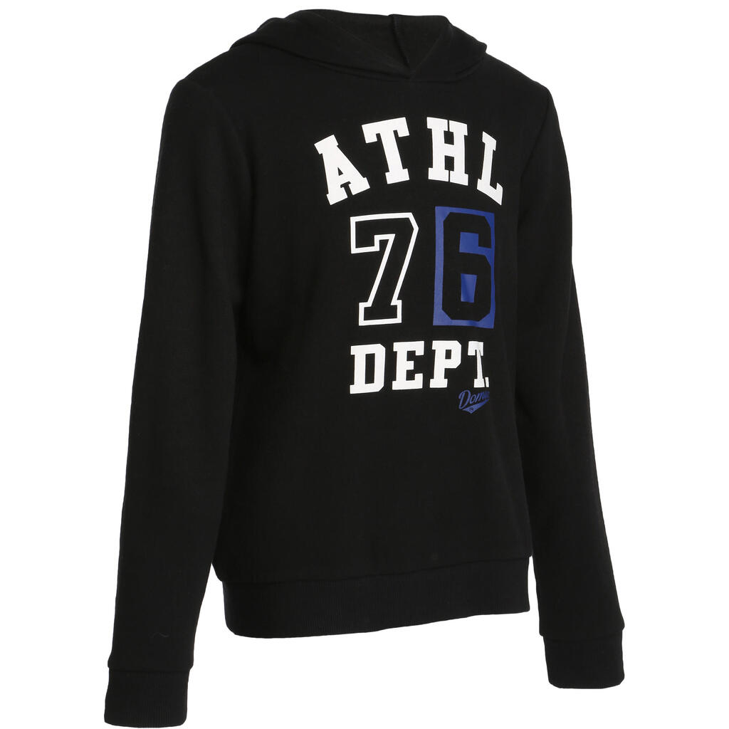 Boys' gym hooded sweatshirt - black