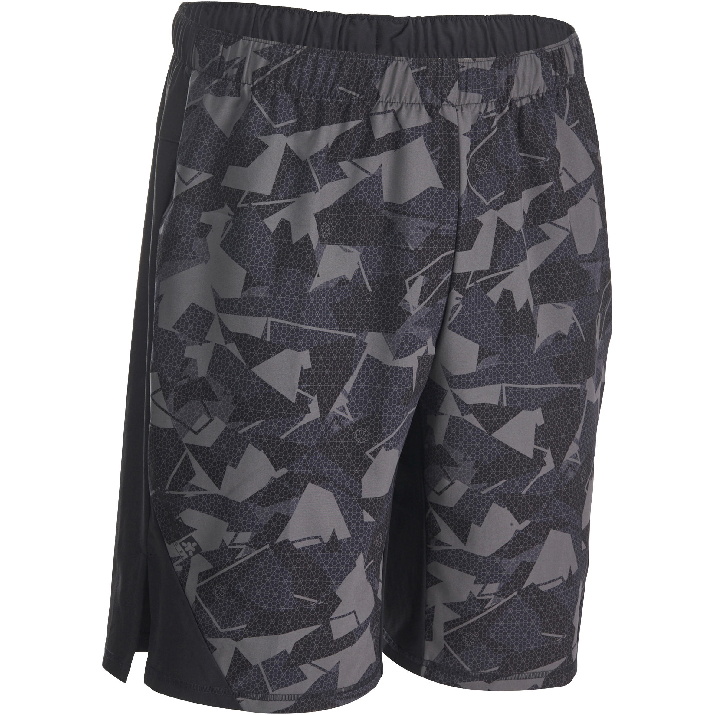 DOMYOS Muscle+ Bodybuilding Shorts - Dark Grey Camouflage Print