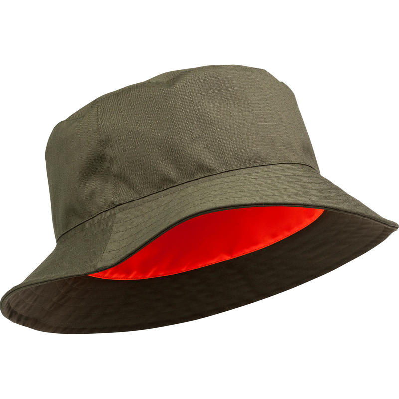 Reversible Waterproof Hunting Hat Orange/Green Decathlon