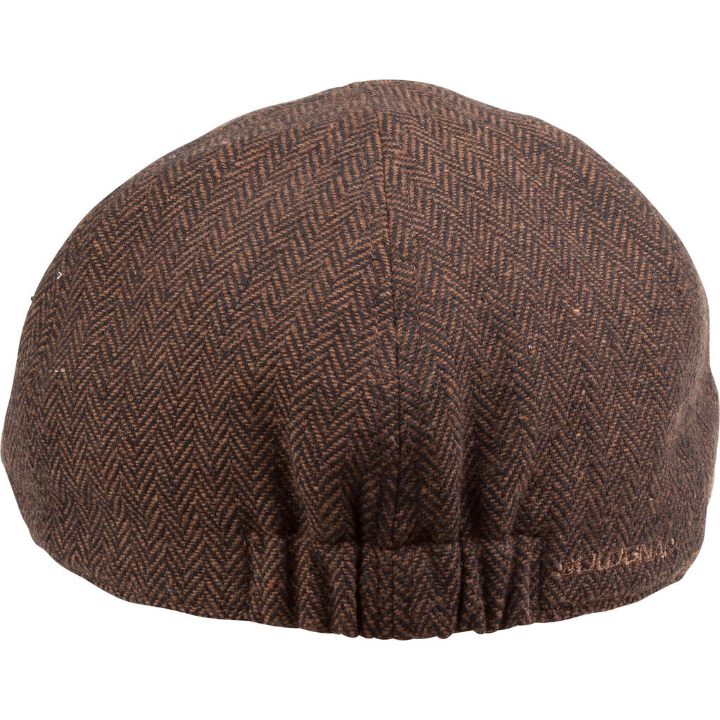 Water-repellent tweed flat cap  brown