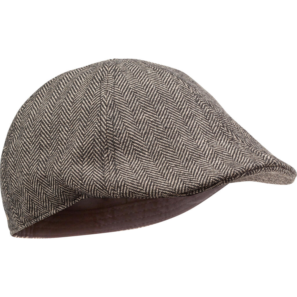 Water-repellent tweed flat cap  brown