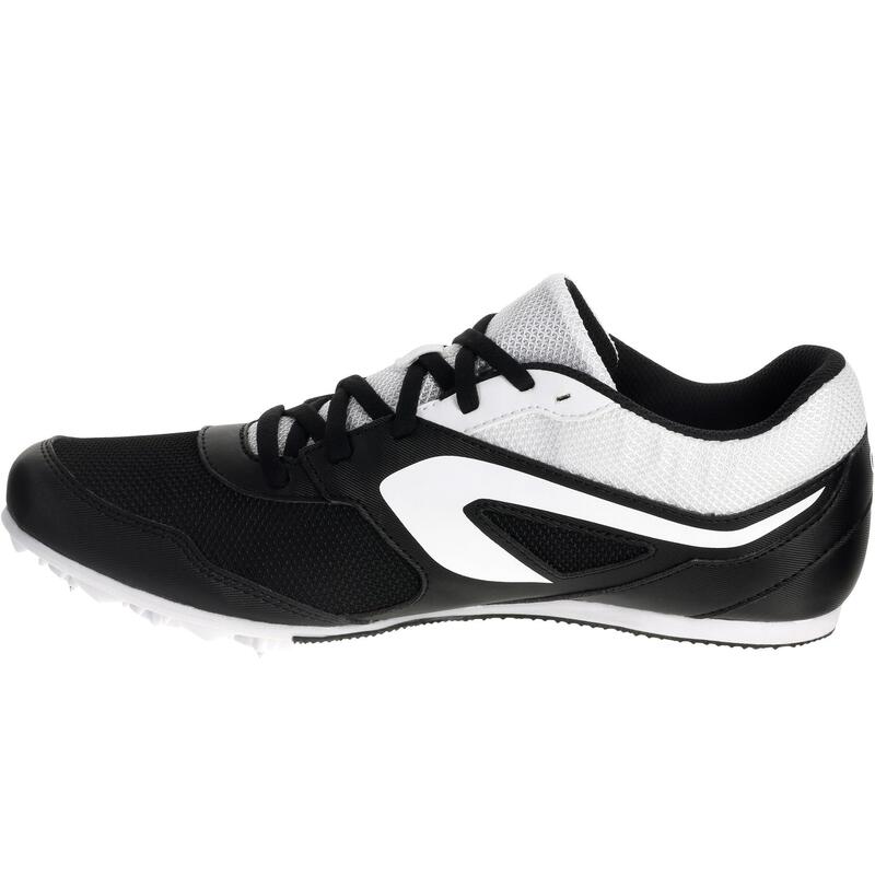 CHAUSSURE D’ATHLETISME A POINTES POLYVALENTE NOIRE BLANCHE