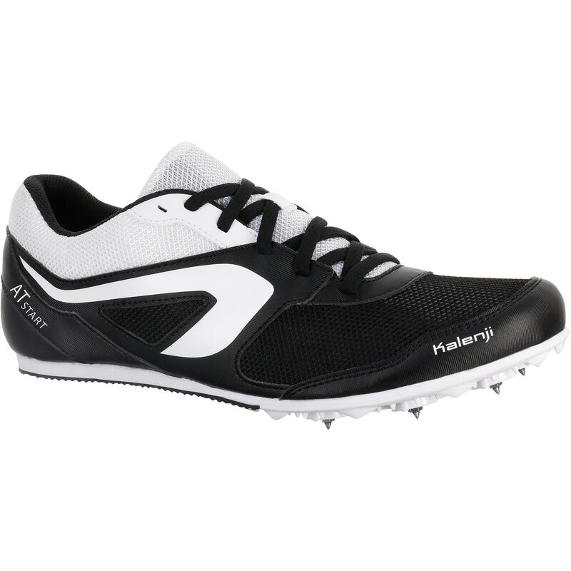 CHAUSSURE D’ATHLETISME A POINTES POLYVALENTE NOIRE BLANCHE