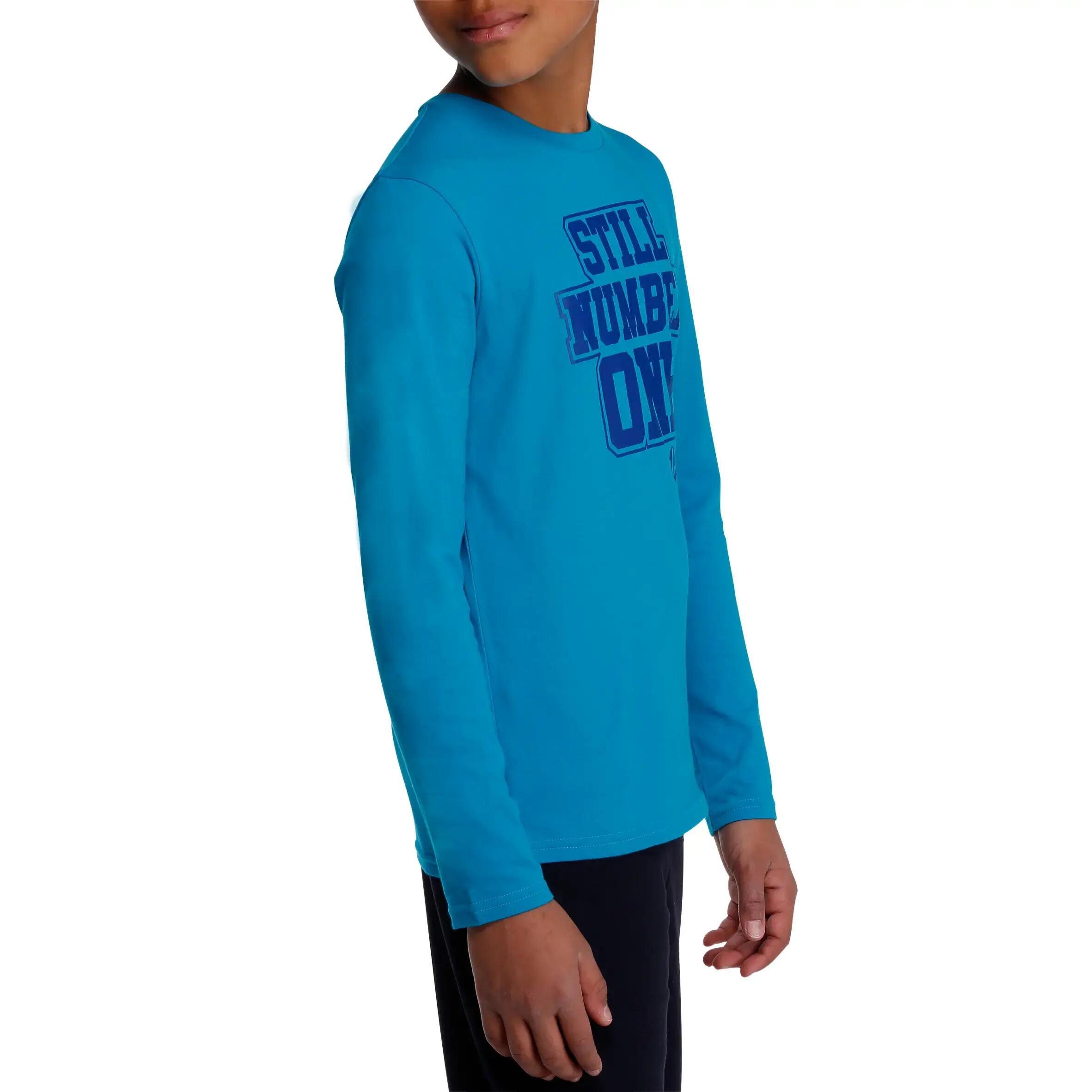 Boys' Gym Long-sleeved T-shirt - Blue 3/10