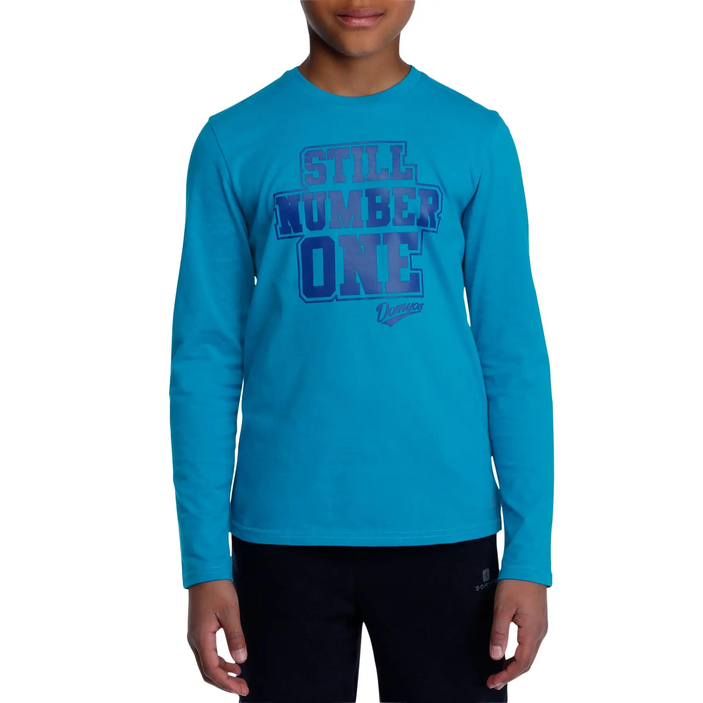 Boys' Gym Long-sleeved T-shirt - Blue 2/10