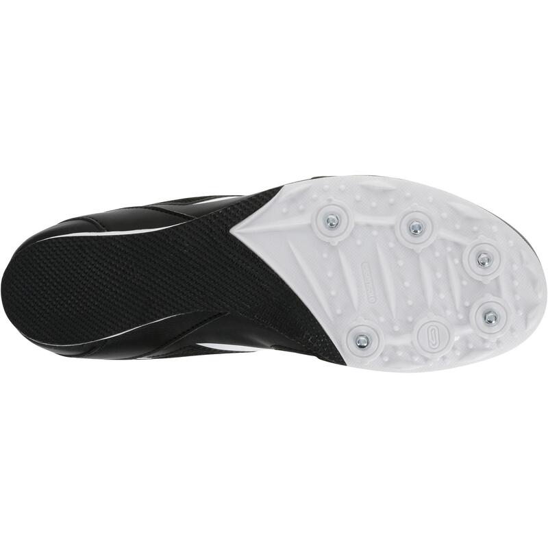 CHAUSSURE D’ATHLETISME A POINTES POLYVALENTE NOIRE BLANCHE