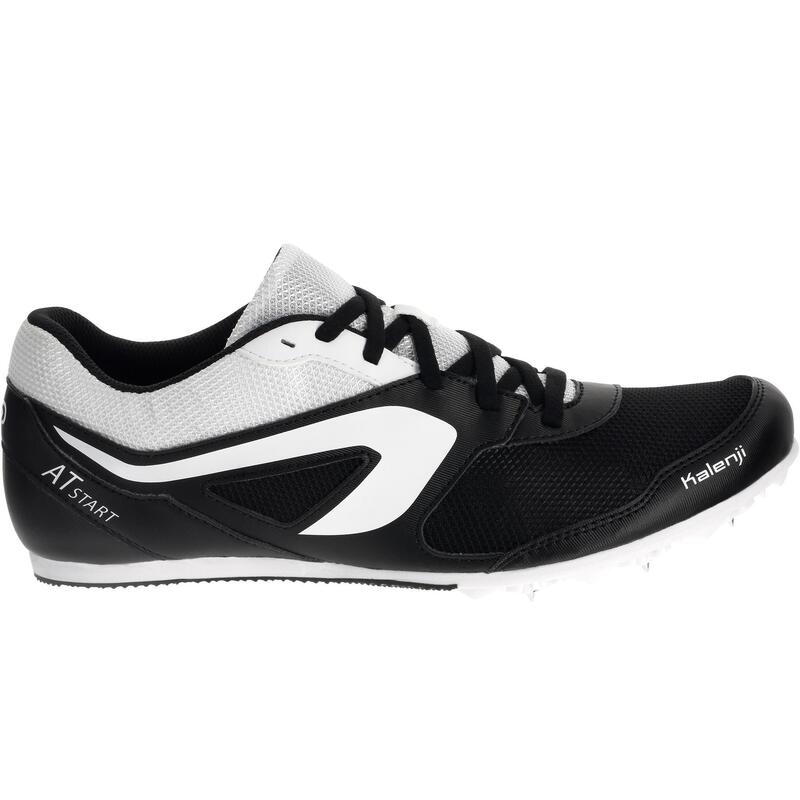 CHAUSSURE D’ATHLETISME A POINTES POLYVALENTE NOIRE BLANCHE