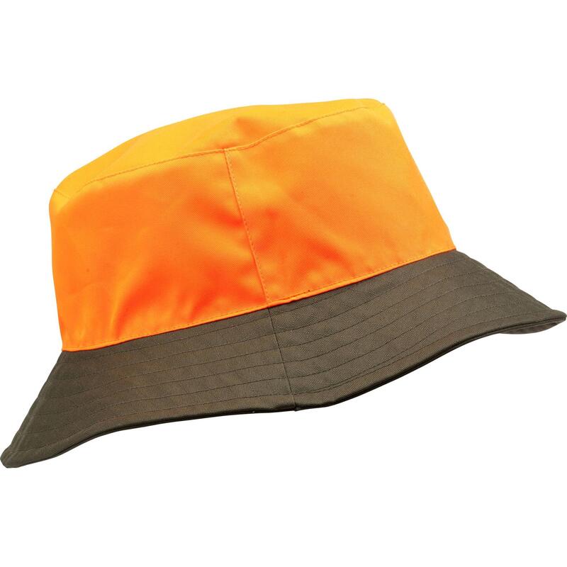 Cappello double-face impermeabile arancione-verde