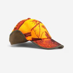 CASQUETTE A RABAT CHASSE CAMOUFLAGE ORANGE