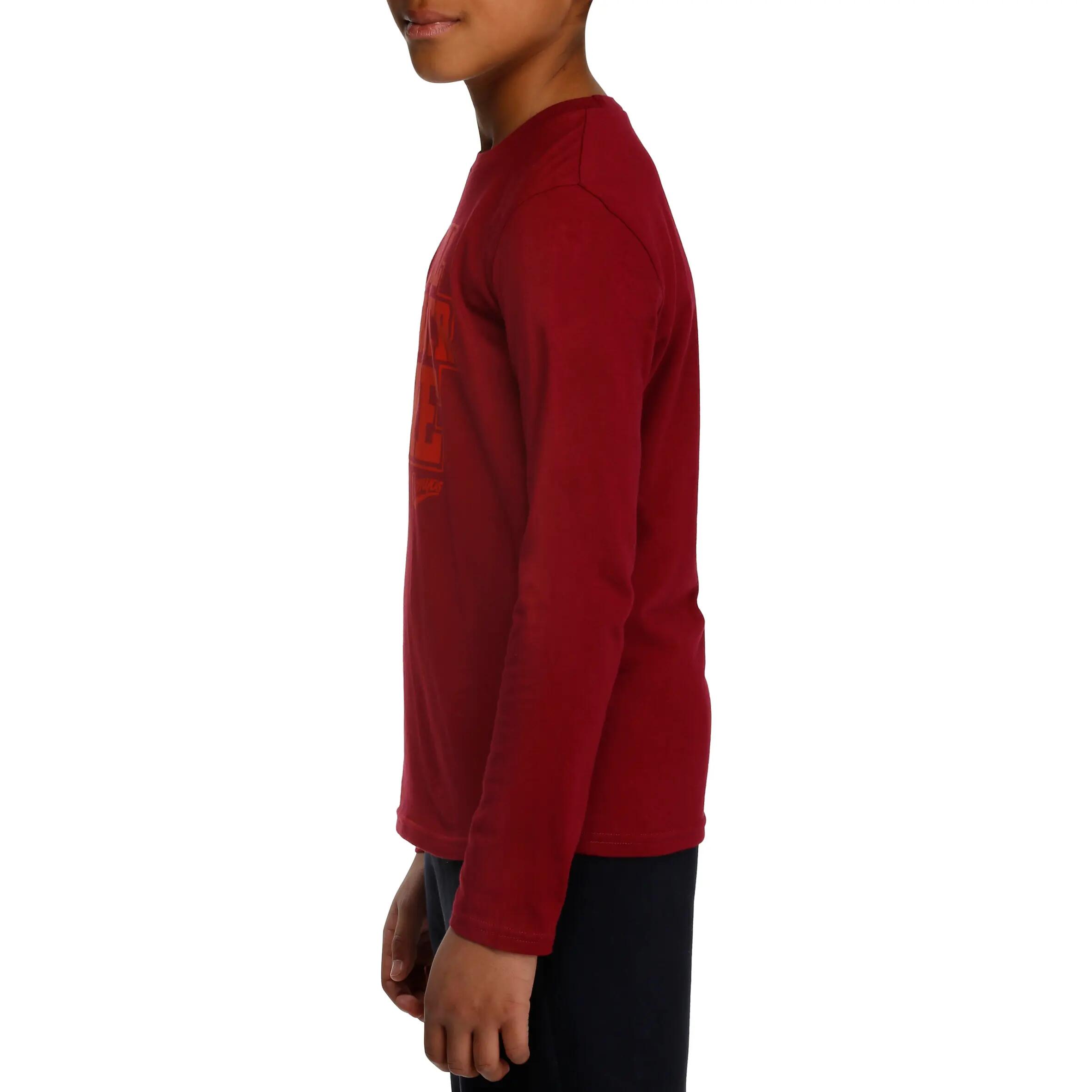 Boys' Gym Long-sleeved T-shirt - Burgundy 5/10