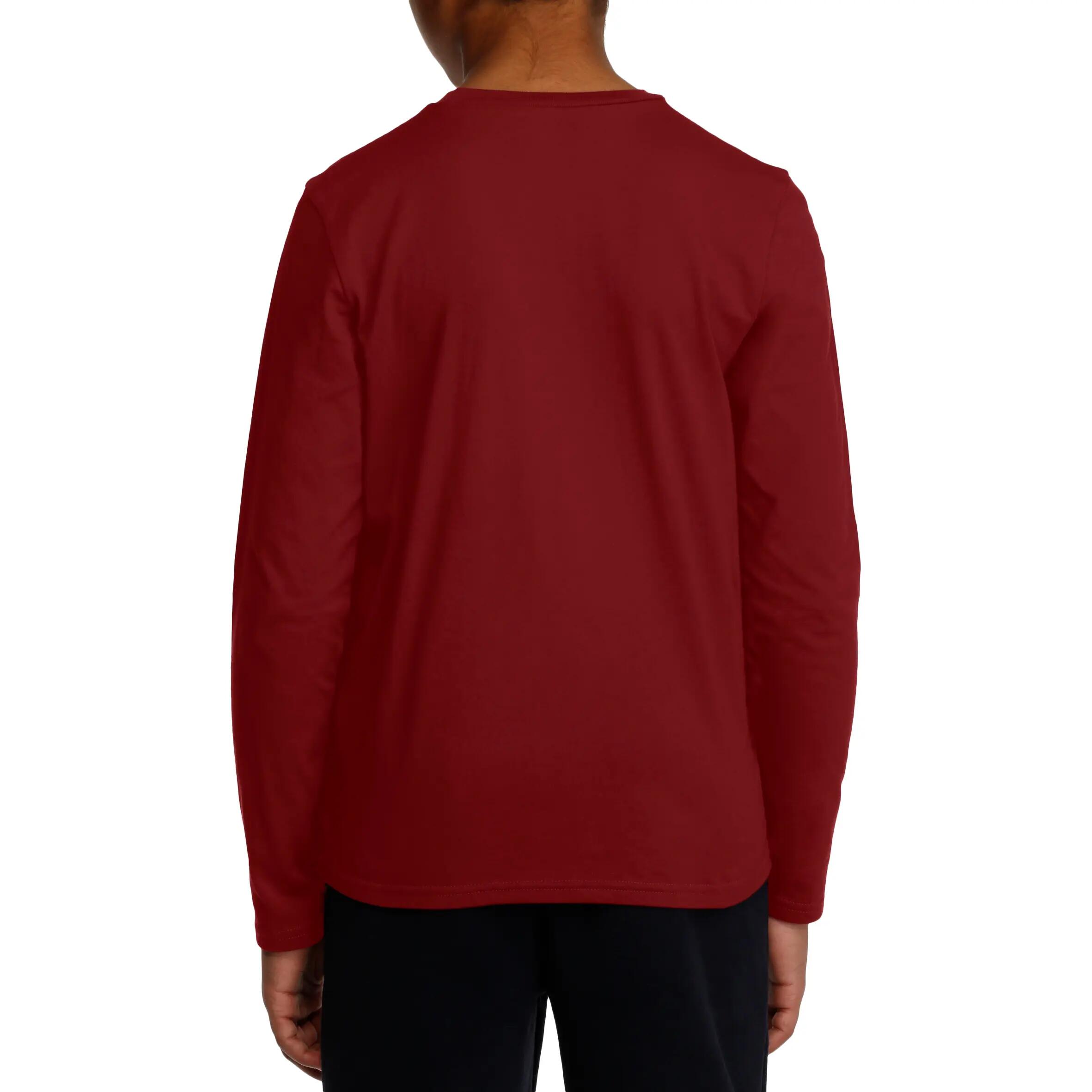 Boys' Gym Long-sleeved T-shirt - Burgundy 4/10