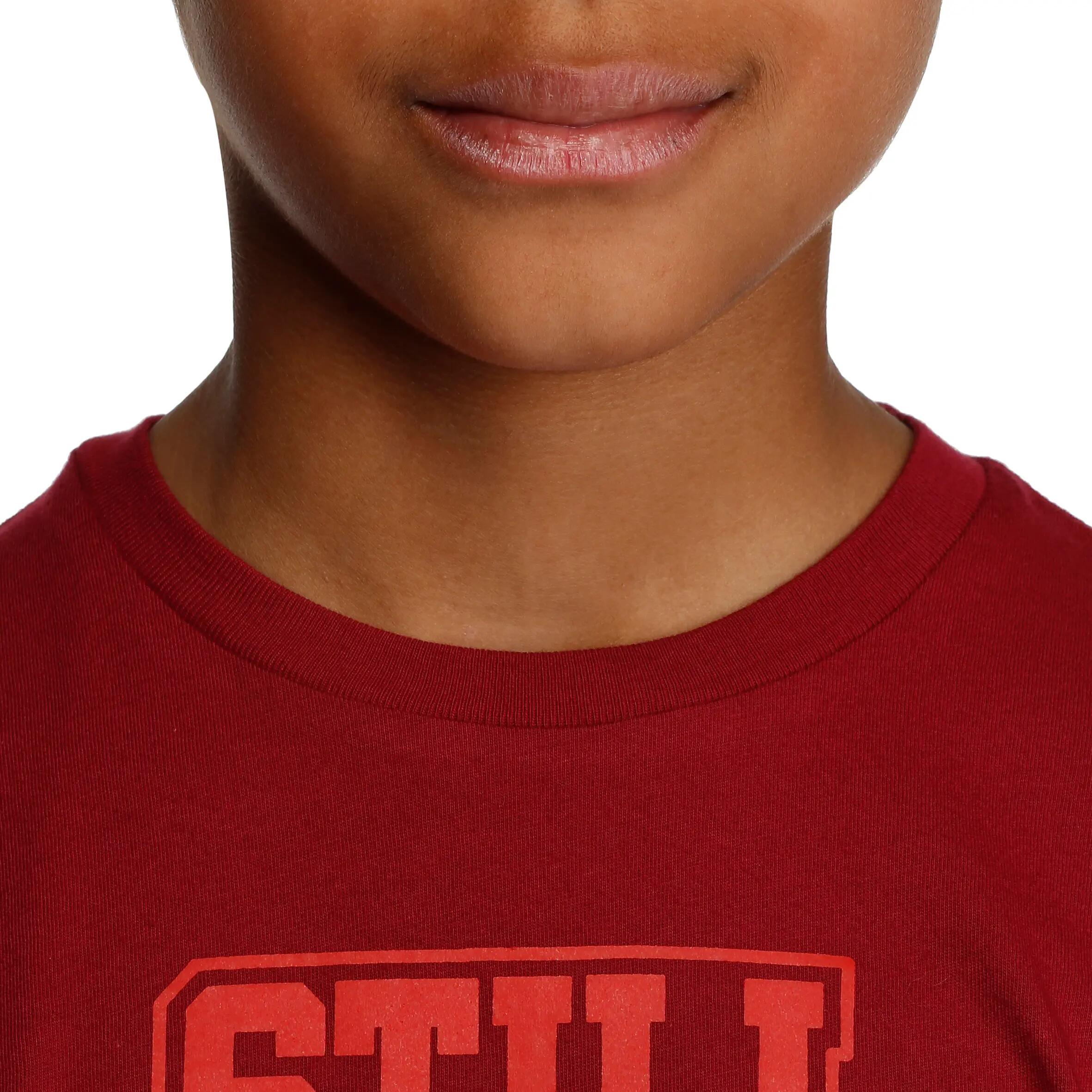 Boys' Gym Long-sleeved T-shirt - Burgundy 6/10