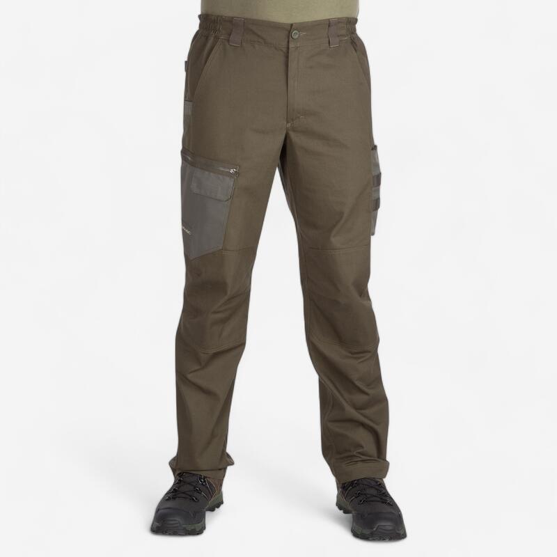 Pantalón De Caza Hombre Solognac 900 Algodon Reforzafo Multibolsillo Verde