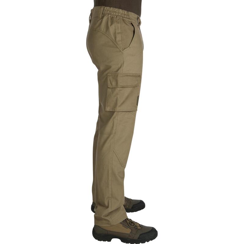 Pantalón De Caza Hombre Solognac 520 Verde Algodon Multibolsillos