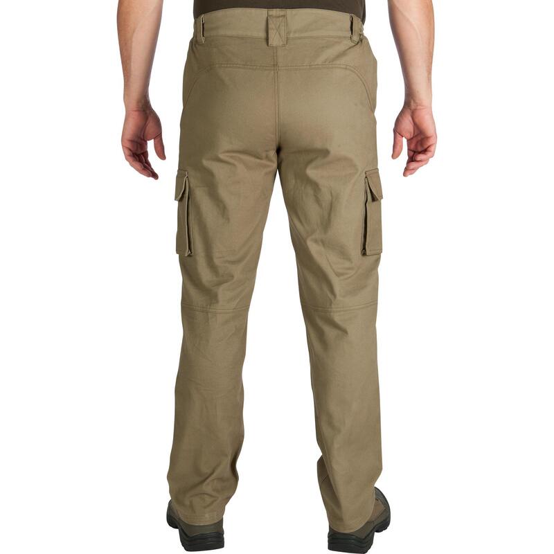 Pantalón De Caza Hombre Solognac 520 Verde Algodon Multibolsillos