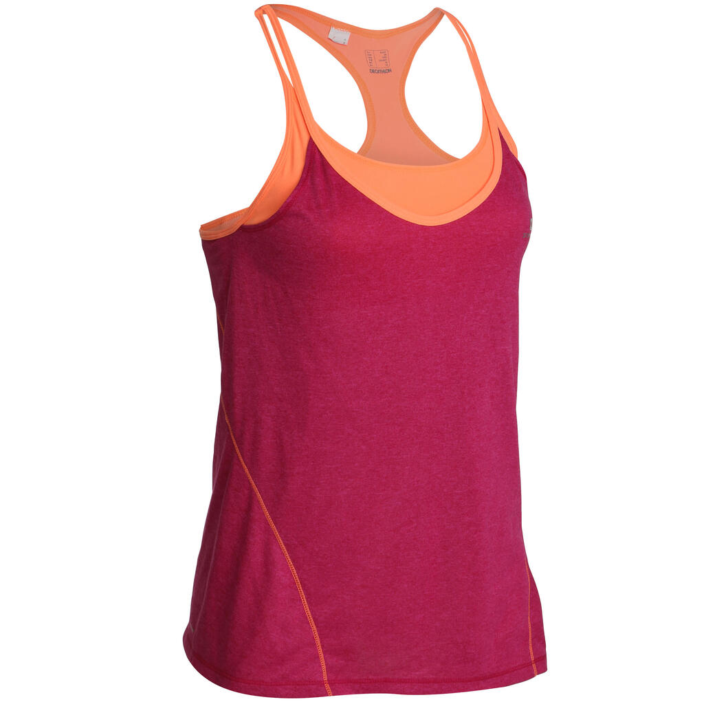 Top +Bustier Breathe+ Damen, dunkelrosa/orange