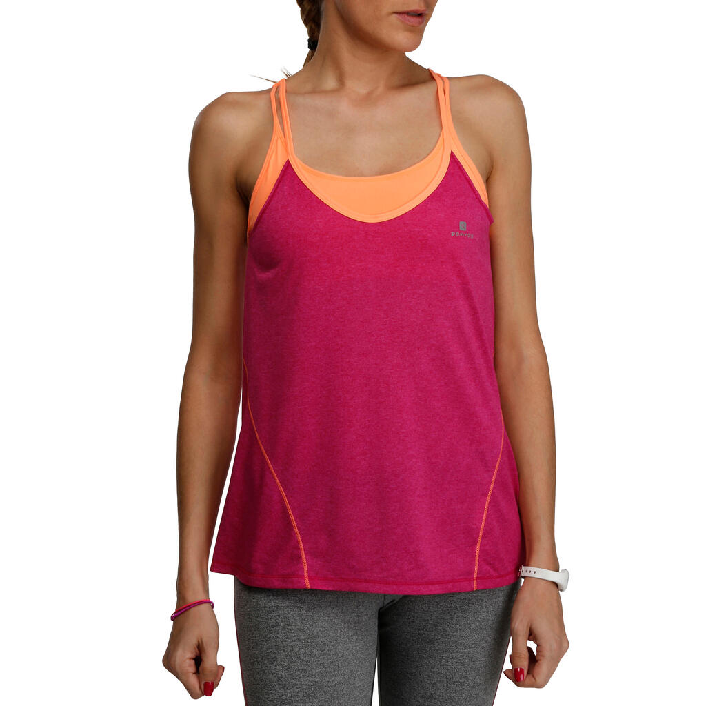 Top +Bustier Breathe+ Damen, dunkelrosa/orange
