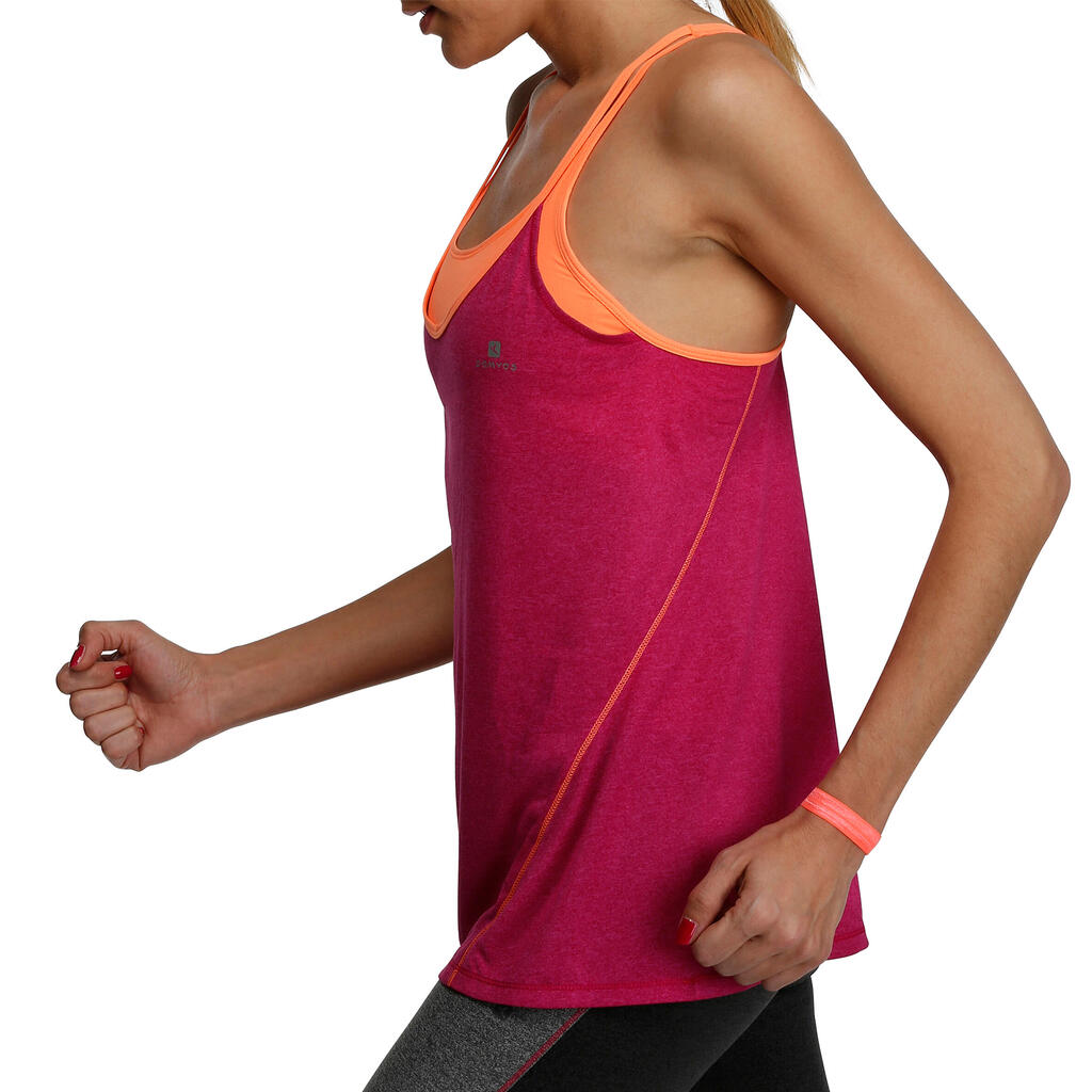 Top +Bustier Breathe+ Damen, dunkelrosa/orange