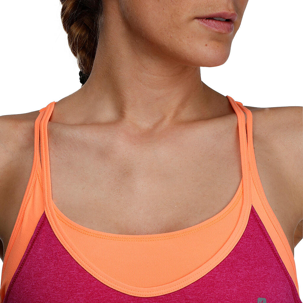 Top +Bustier Breathe+ Damen, dunkelrosa/orange