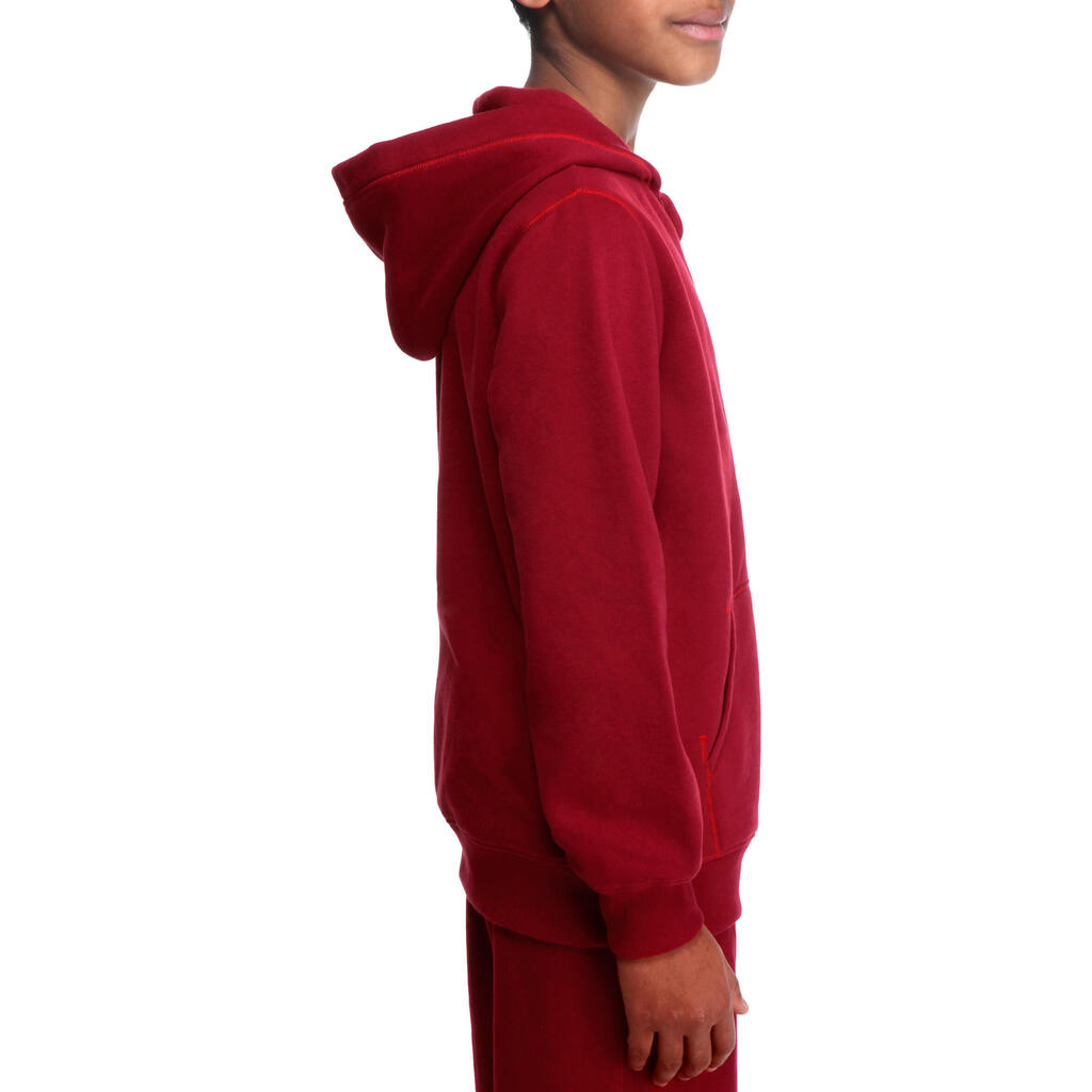 Kapuzenjacke Kinder, dunkelrot