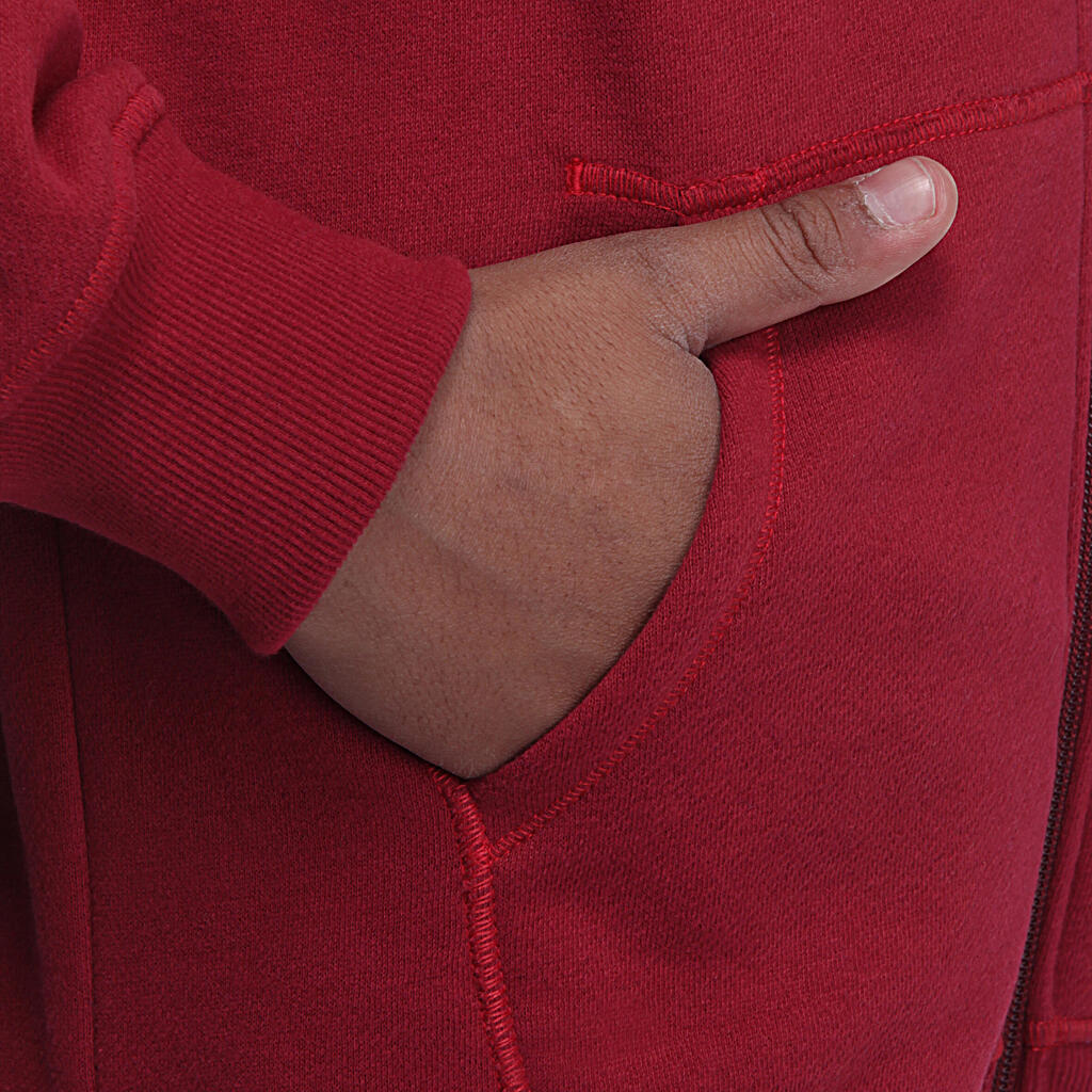 Kapuzenjacke Kinder, dunkelrot