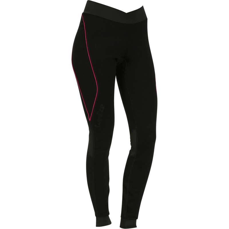 WEDZE XWARM WOMEN'S WOOL BASE LAYER TROUSERS - BLACK/PINK...