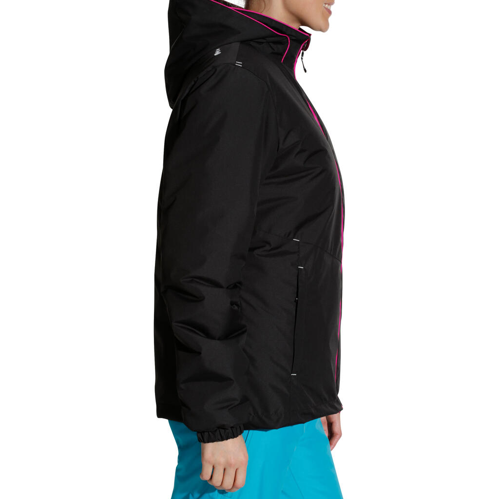 Skijacke 100 Damen schwarz