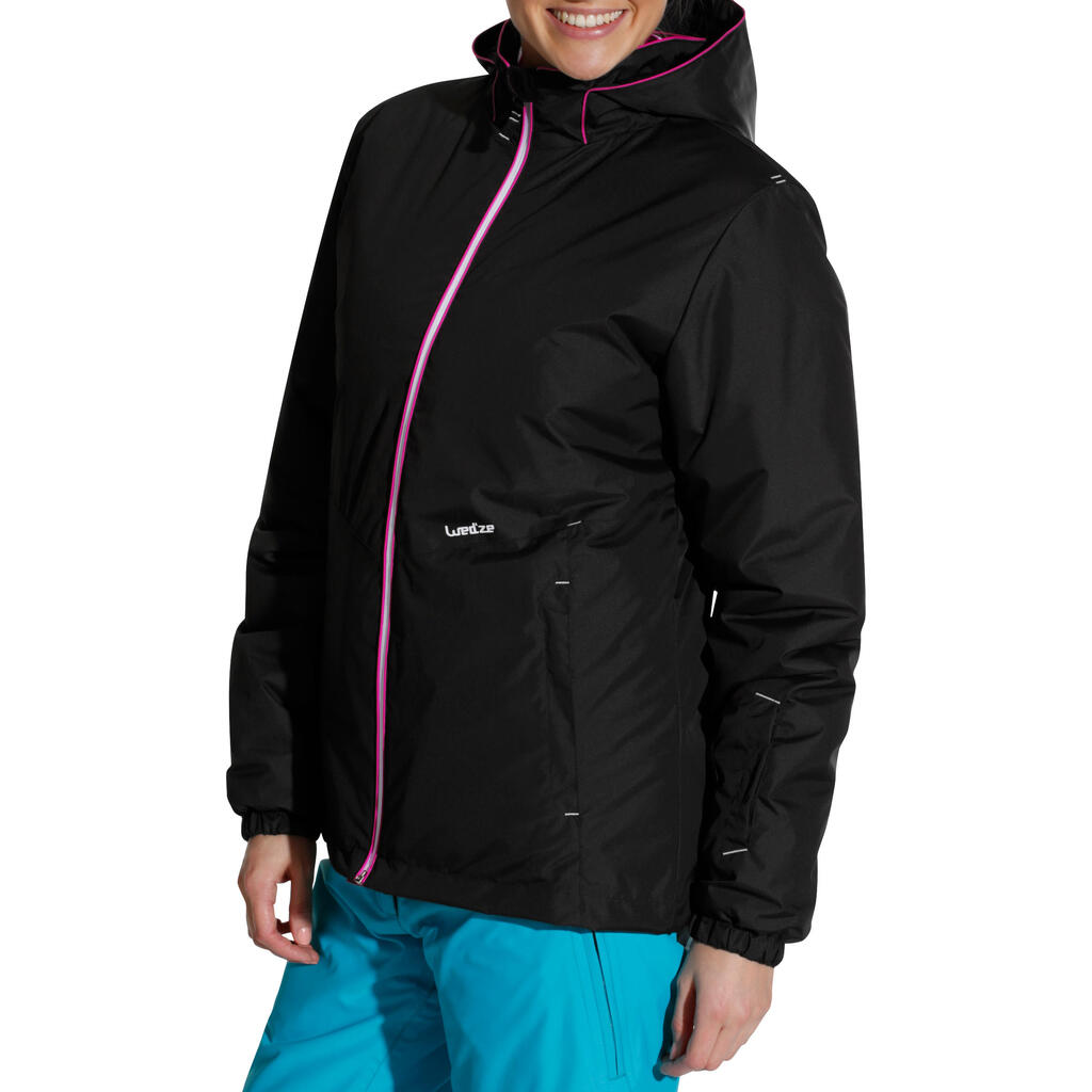 VESTE DE SKI DE PISTE FEMME SKI-P JKT 100 NOIRE