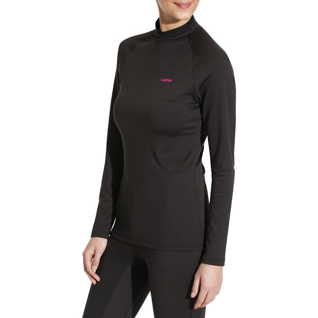 Women's base layer ski top FreshWarm Black