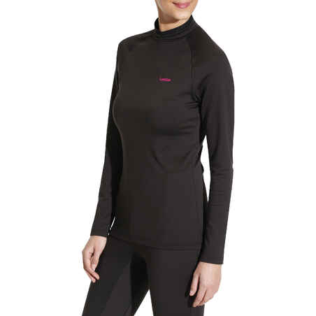 Women's Base Layer Ski Top - Black