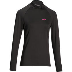 Camiseta térmica Esquí y Nieve Interior Wed'ze FreshWarm Mujer Negro