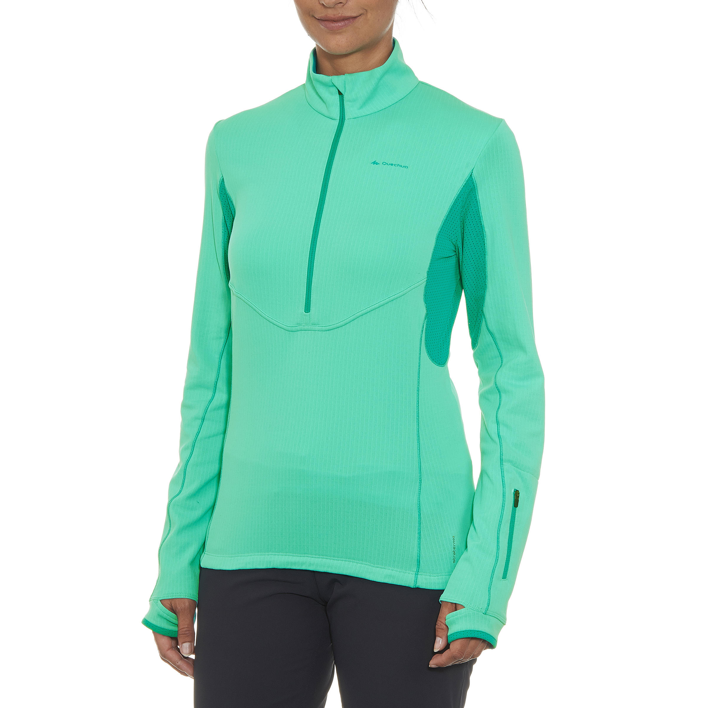 QUECHUA Forclaz 900 Women's Long-Sleeved Warm Hiking T-Shirt - Light Green