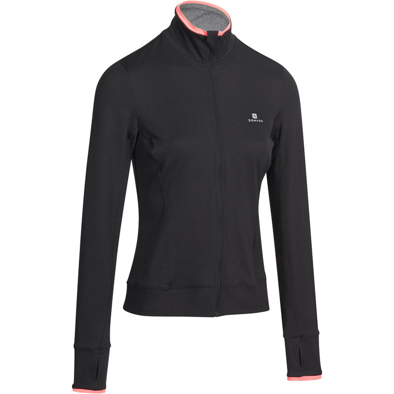 Chamarra de fitness cardio para mujer - negro 100 Domyos Chamarra de fitness cardio para mujer - negro 100 Domyos