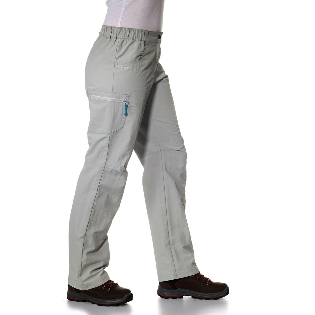Wanderhose Forclaz 50 Damen hellgrau