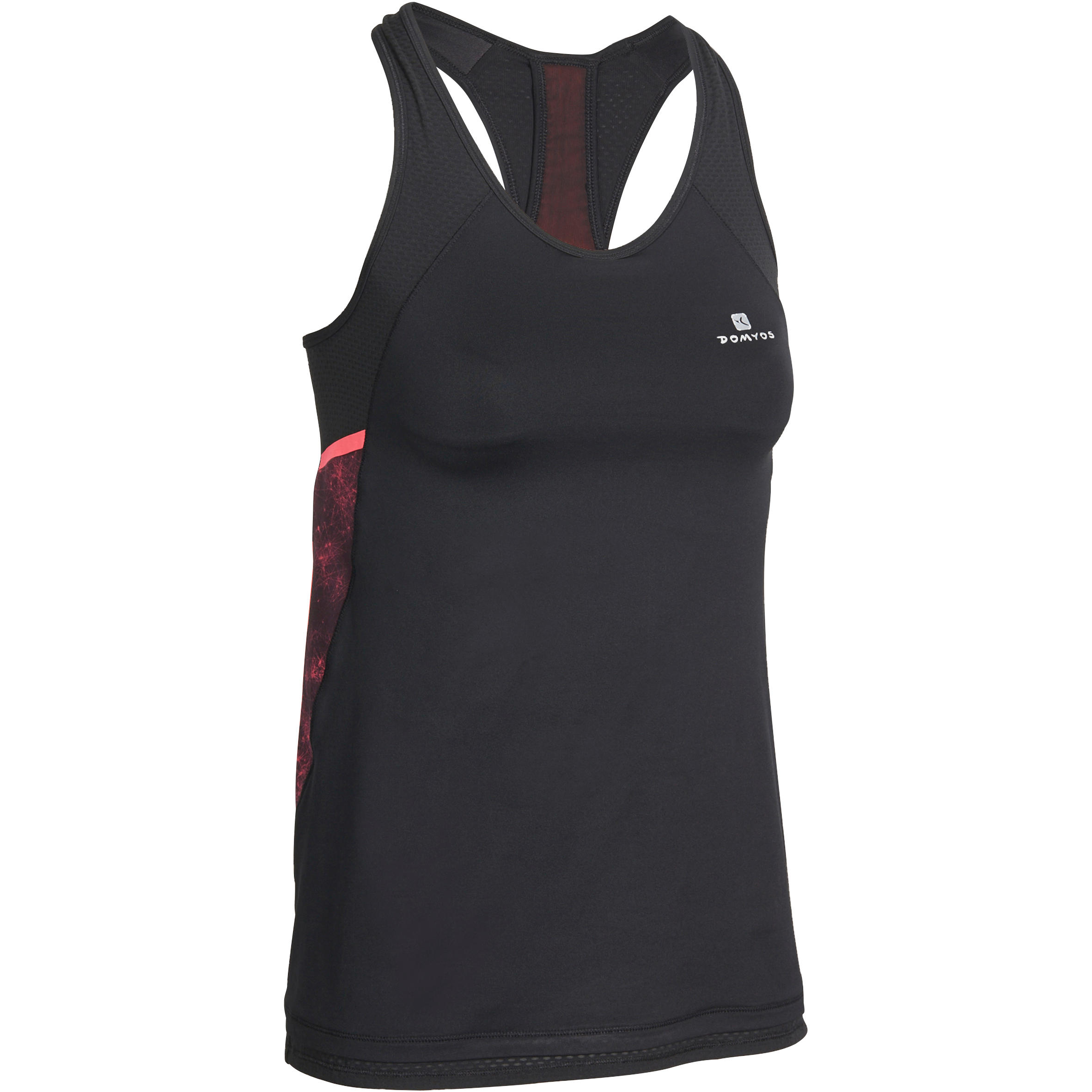 DOMYOS Energy Xtreme Women's Fitness Tank Top with Built-in Bra - Black