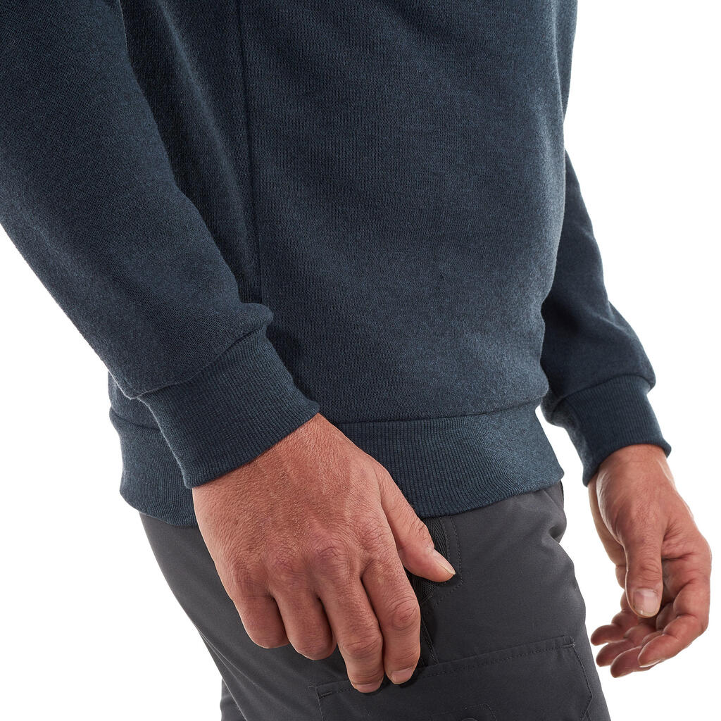 Vīriešu pārgājienu džemperis “NH150”, ar V veida apkakli, tumši pelēks