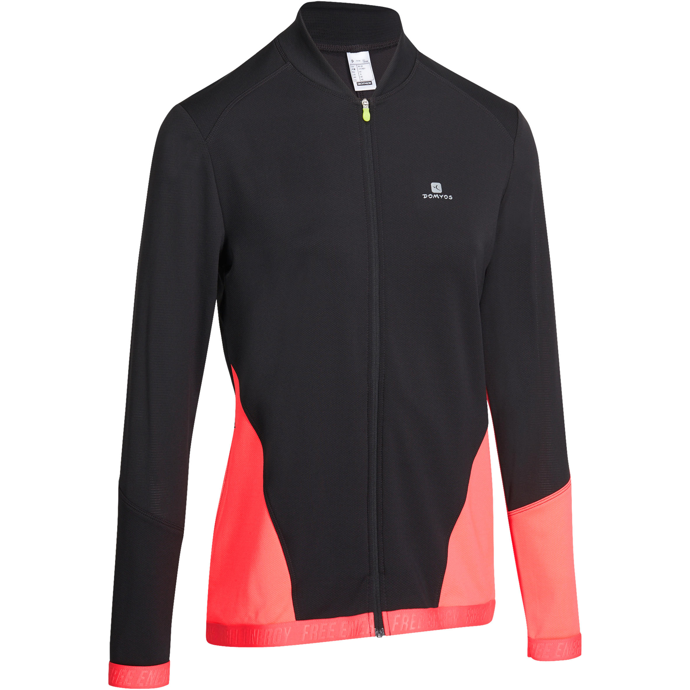 DOMYOS Energy+ Women's Fitness Jacket - Two-Tone Black/Pink