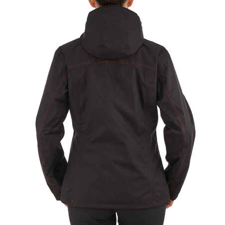 Γυναικείο μπουφάν 3-σε-1 Rainwarm 100 1 για πεζοπορία - Μαύρο