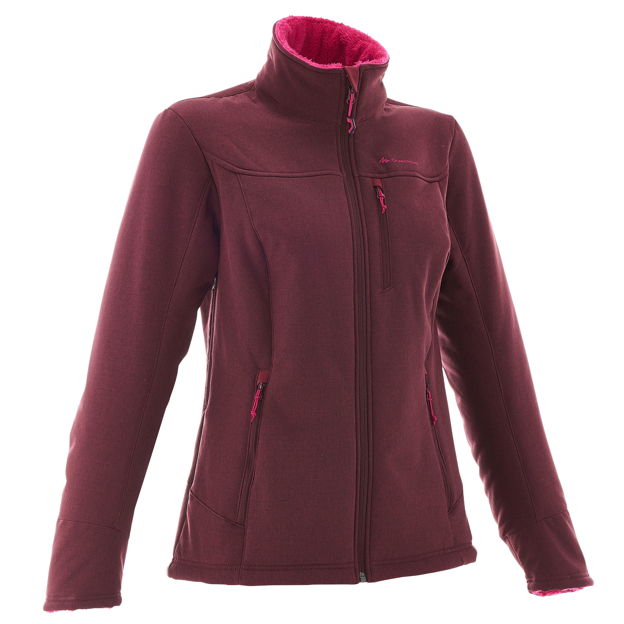 QUECHUA WindWarm 300 Women's Hiking Softshell Jacket - Pink- Maroon