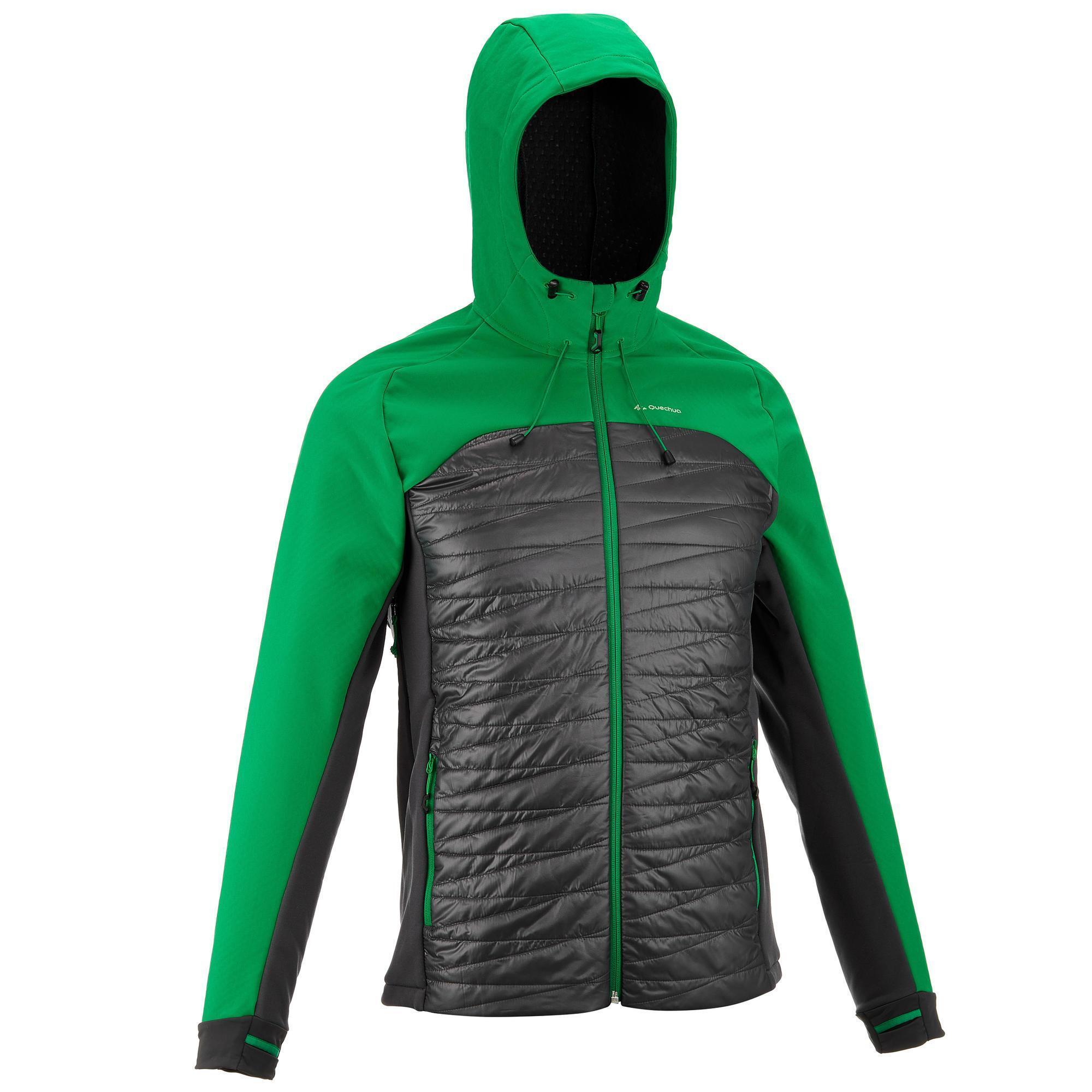 QUECHUA WindWarm 800 Hybrid Men's Softshell Hiking Jacket - Green