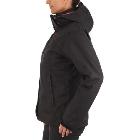 Γυναικείο μπουφάν 3-σε-1 Rainwarm 100 1 για πεζοπορία - Μαύρο