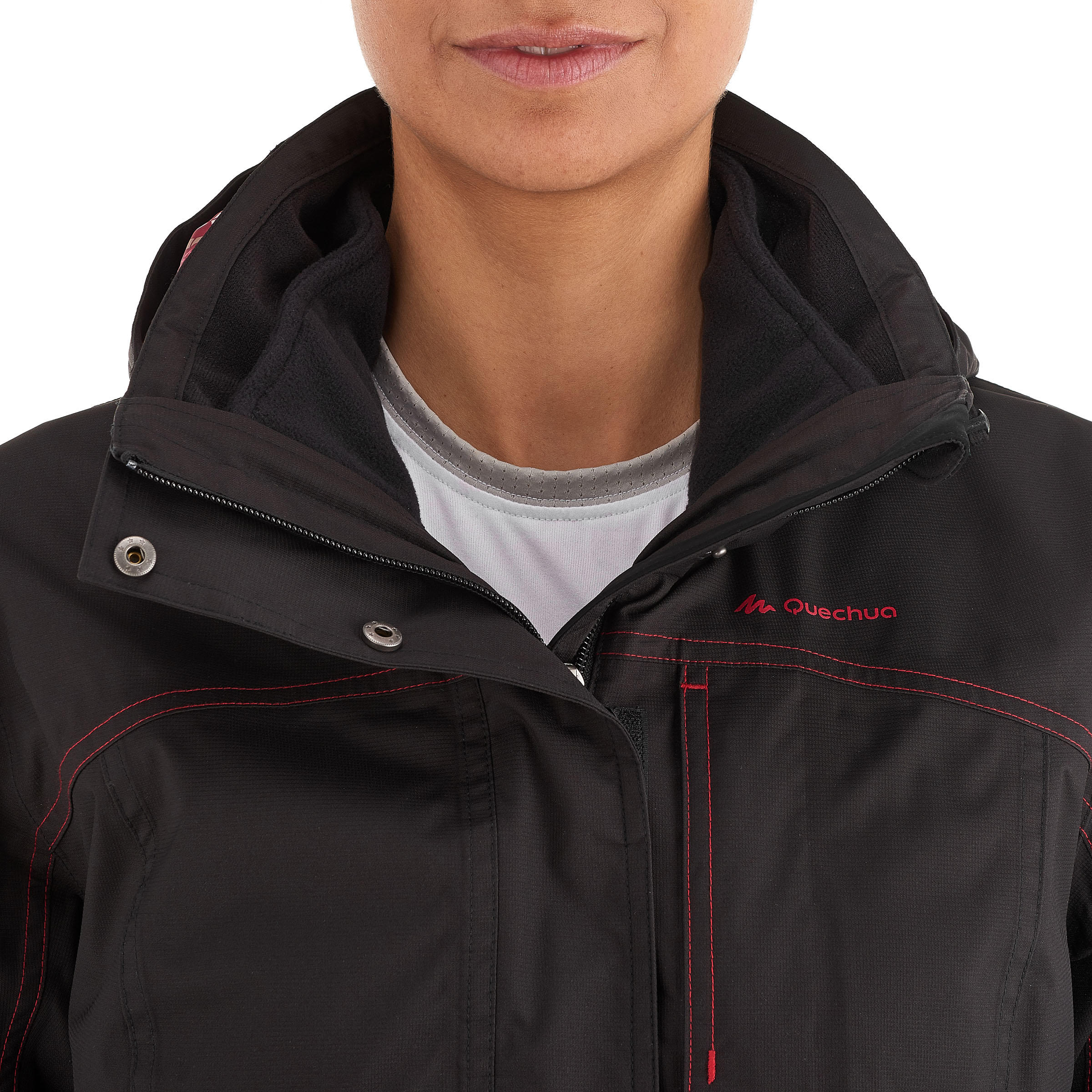 Rainwarm 100 Women's 3-in-1 Trekking Jacket - Black 10/26