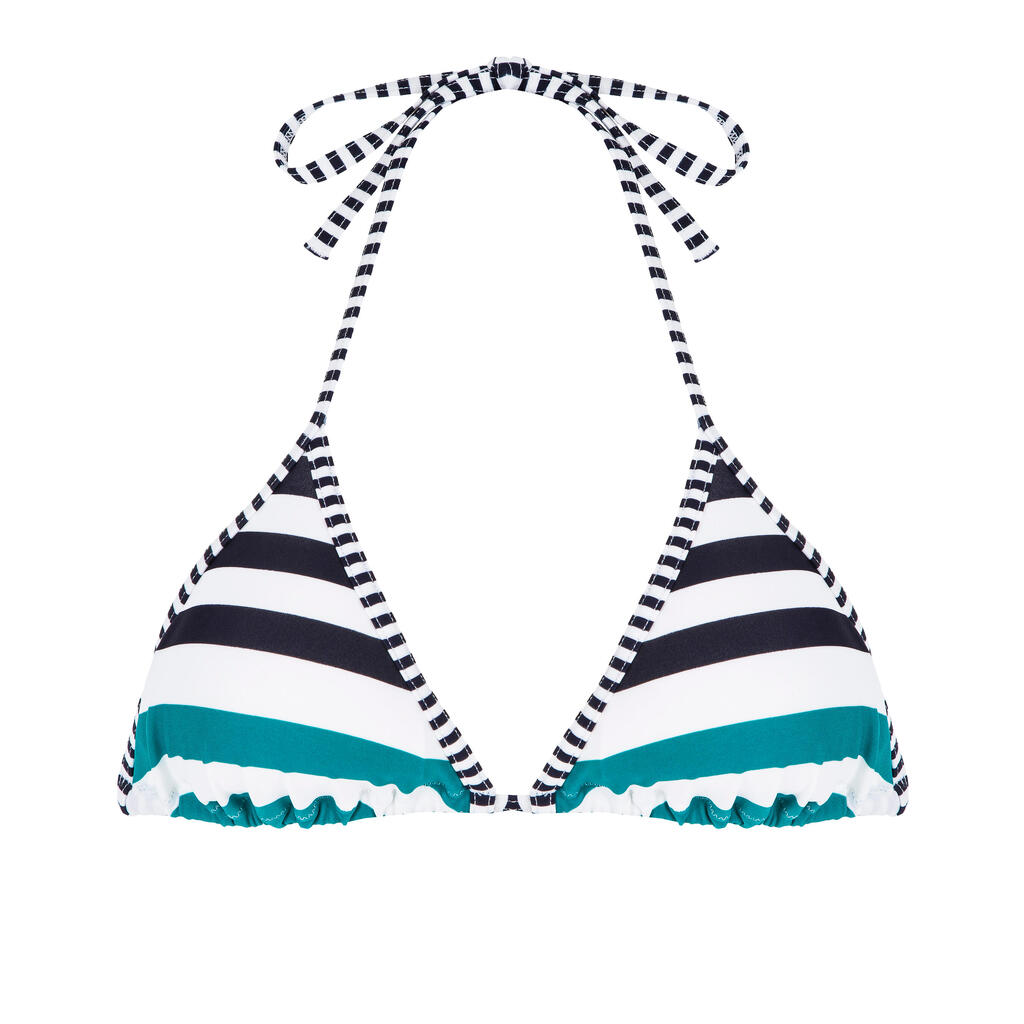 Mae Mahe Women'S Wide Stripe Sliding Triangle Bikini Swimsuit Top