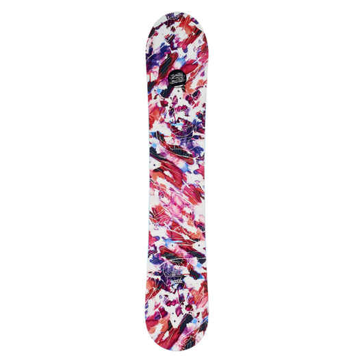 
      Women's Serenity 300 Evo white, pink and purple all-mountain snowboard
  