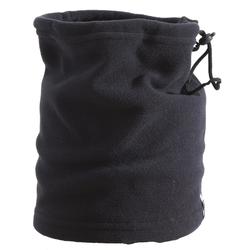 Fleece nekwarmer voor skiën volwassenen met koordstopper zwart