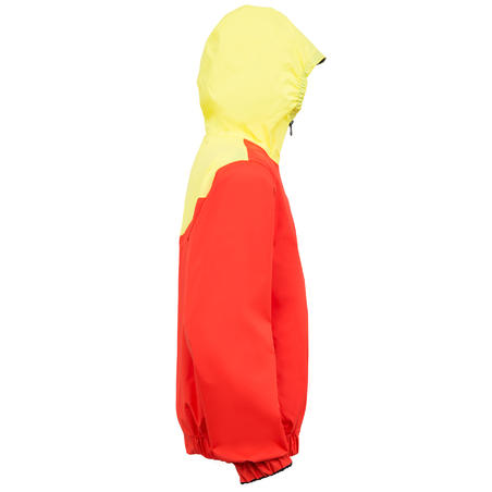 Coupe vent vareuse dériveur/catamaran enfant 100 rouge corail/jaune