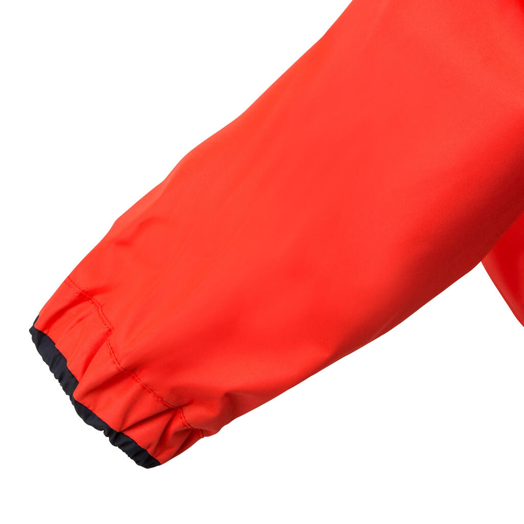 Coupe vent vareuse dériveur/catamaran enfant 100 rouge corail/jaune