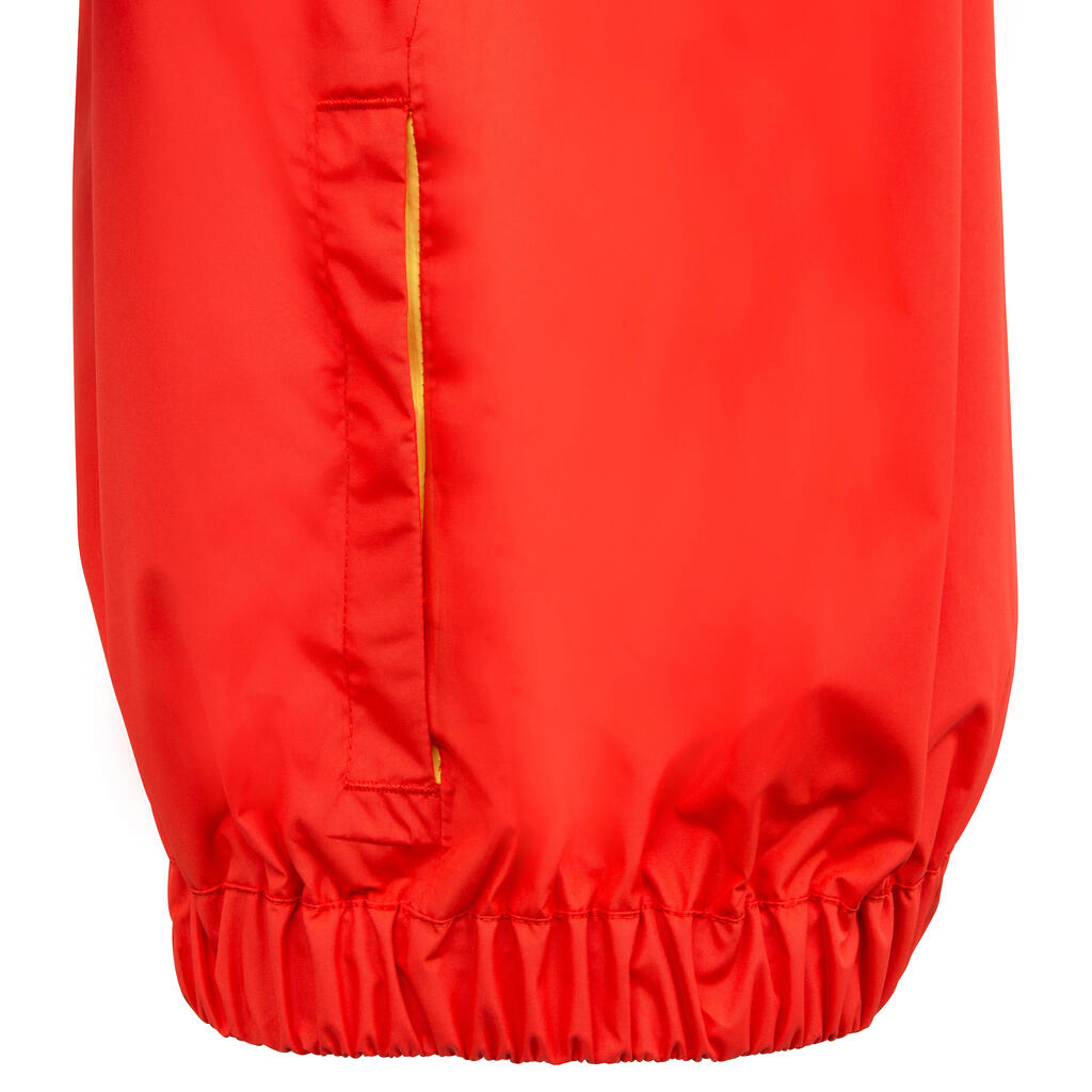 Coupe vent vareuse dériveur/catamaran enfant 100 rouge corail/jaune